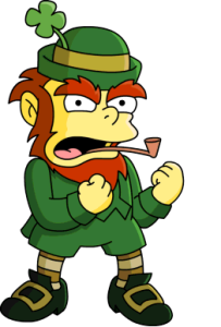 This Simpsons leprechaun is spoiling for a fight...this was once the story of my life on St. Patty's Day.